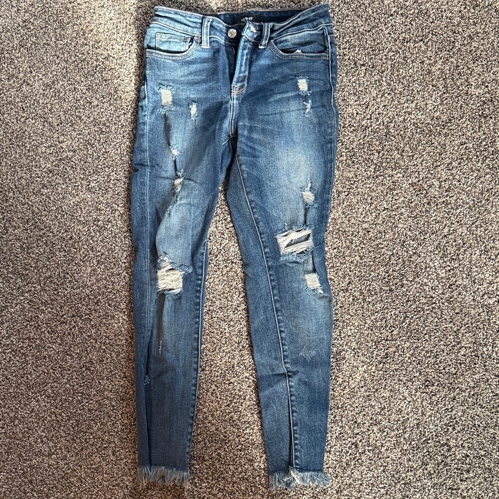 Women’s Vervet Trendy Distressed Blue Skinny Jeans Size 25